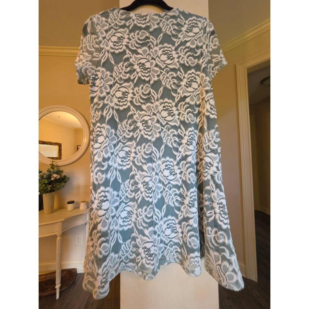 Show Me Your Mumu Blue White Floral Lace Shift Mini Dress Small RN133910 - Picture 8 of 9